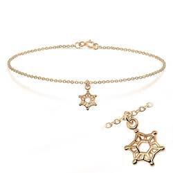 Rose Gold Plated Snowflake Silver Bracelet BRS-195-RO-GP